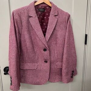 Women's Pink Houndstooth Jacket